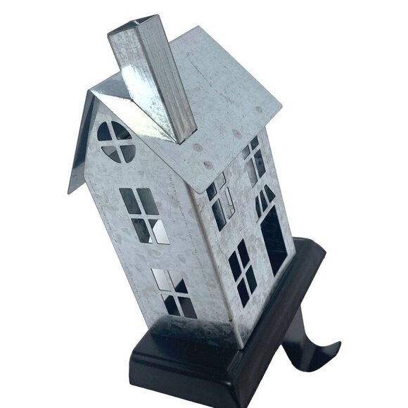 Christmas House Stocking Holder Galvanized Metal 7.5"  Rustic Farmhouse - Picture 4 of 6